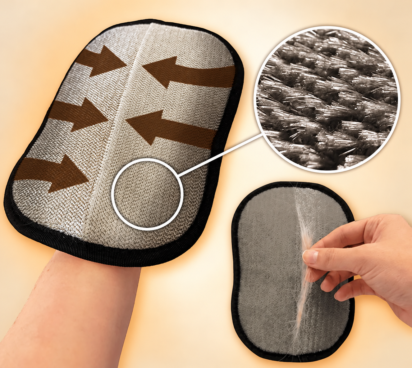 Close-up of the glove’s textured surface